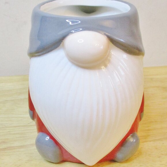 Pottery Barn Other - Pottery Barn Gnome Mug, Coffee, Hot Chocolate, Tea, Holiday, Gray Hat, Red Coat